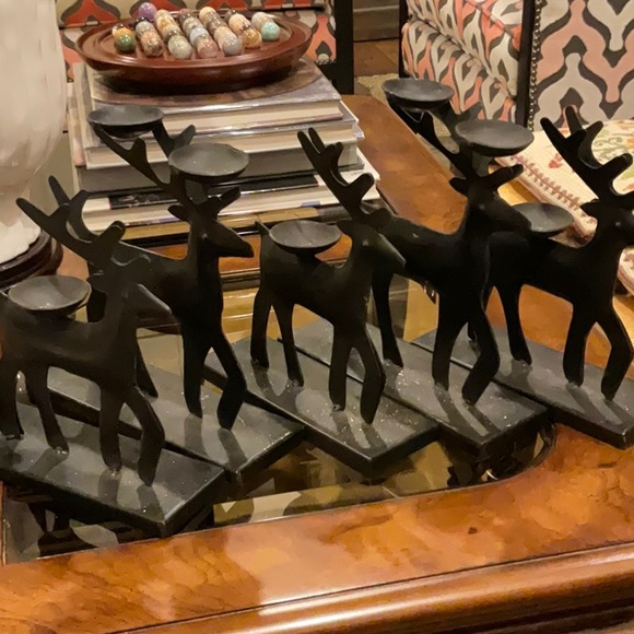 Accents Set Of 5 Vintage Black Metal Reindeer Candle Holders Beautiful Accents Poshmark